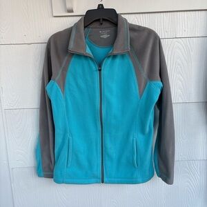 tek gear Turquoise and Gray Full-Zip Fleece Jacket